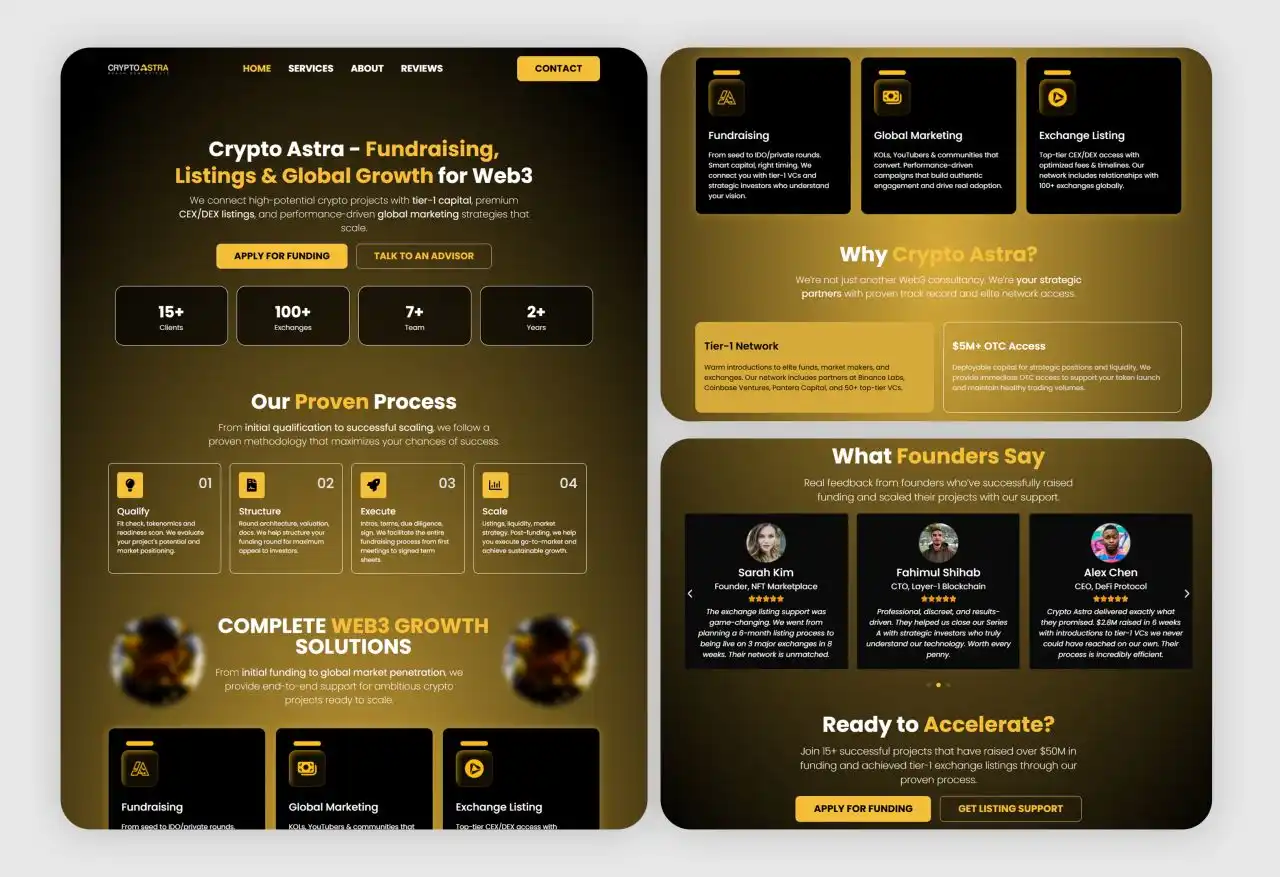 Custom Web3 Landing Page for Crypto Astra
